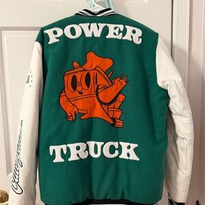 Caterpillar Green and Black Varsity Jacket